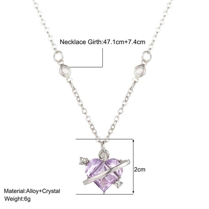 Wholesale Love Planet Sweet Pink Diamond Heart Pendant