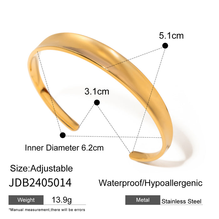 Wholesale Stainless steel exaggerated gold bracelet with high-end feel, open bracelet made of titanium steel, and hand jewelry
