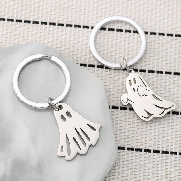Wholesale Stainless Steel  Ghost Cartoon Keychain Pendant Car Key Accessory Party Gift
