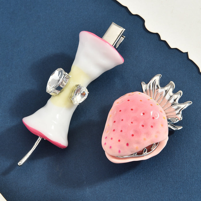 Wholesale Trendy Strawberry Hair Clip Acetate Handmade Fashion Accessory For Everyday Styling