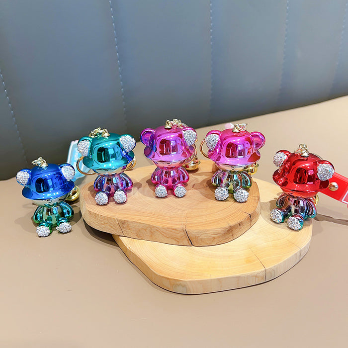 Wholesale Plating Diamond Bear Keychain JDC-KC-GSWA004