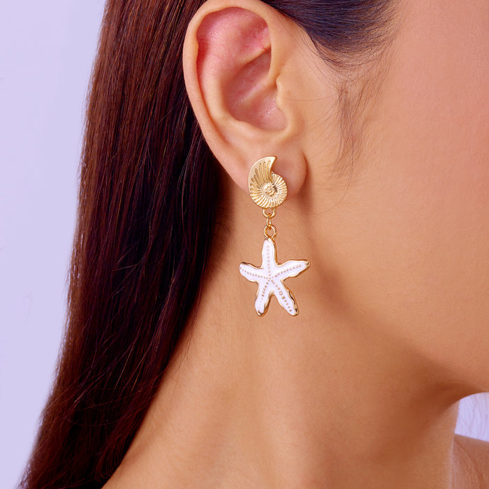 Wholesale Sea Wind Starfish Earrings Alloy Marine Life Earrings Women's Daily Beach Vacation