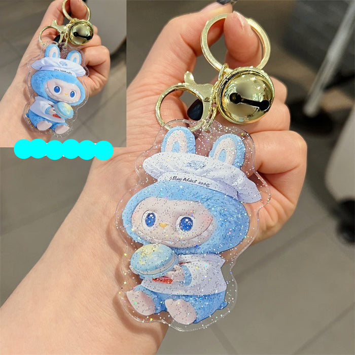 Wholesale 5 PCS cartoon acrylic keychains with cute double-sided printed design.