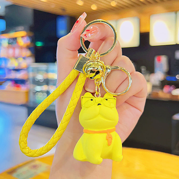 Wholesale Glasses Dog Creative Resin Keychains JDC-KC-YDao106