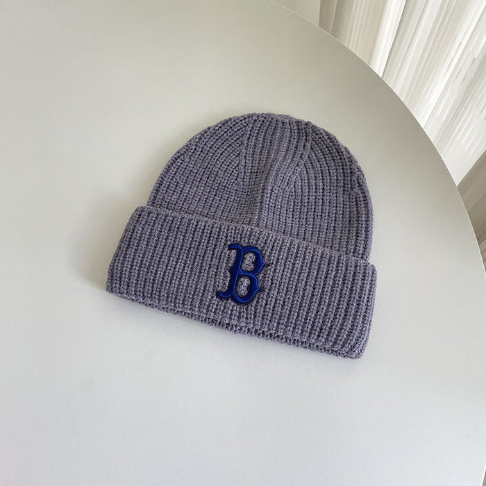 Wholesale autumn and winter cold-proof warm letter embroidered knitted hat ear protection hat JDC-HT-MaiM001