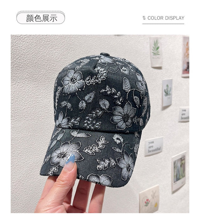 Wholesale Butterfly Duckbill Sun Hat for Women  Breathable Sun Protection Floral Baseball Cap