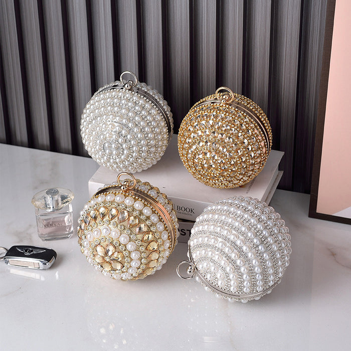 Wholesale Round Pearl Evening Bag Spherical Handbag JDC-HB-YX009