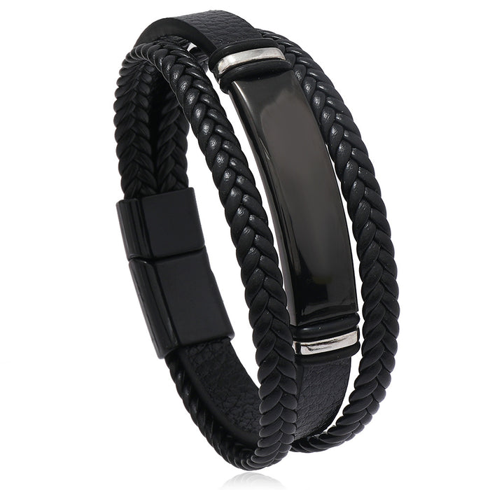 Wholesale Leather Bracelets Handmade Braided Pu Leather Bracelet JDC-BT-XH014