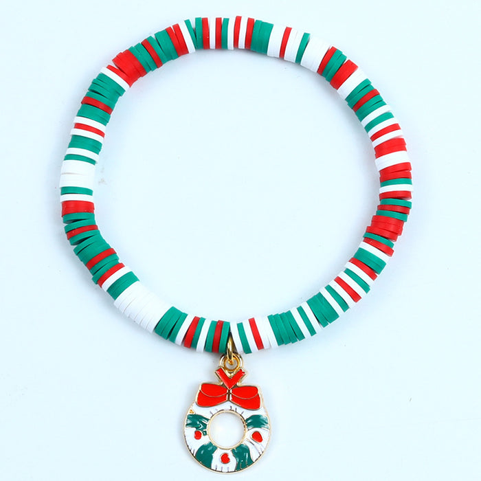 Wholesale Christmas Soft y Bracelet Beaded suit Santa Bell Gift Bracelet