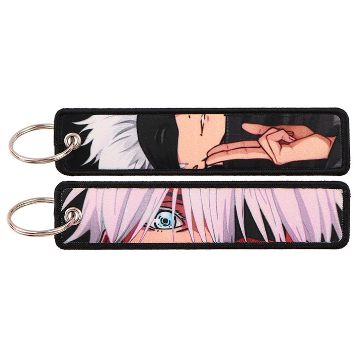 Wholesale  Woven Label Keychain Lanyard Office Id Badge Woven Fabric Accessory Pendant