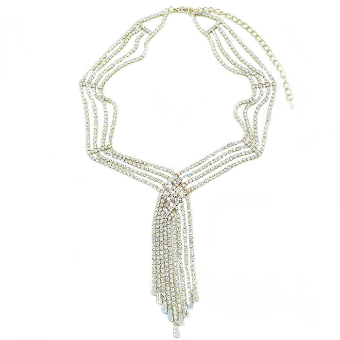 Wholesale Multi-layer Tassel Rhinestone Zircon Clavicle Necklace Personalized Fashion Necklace