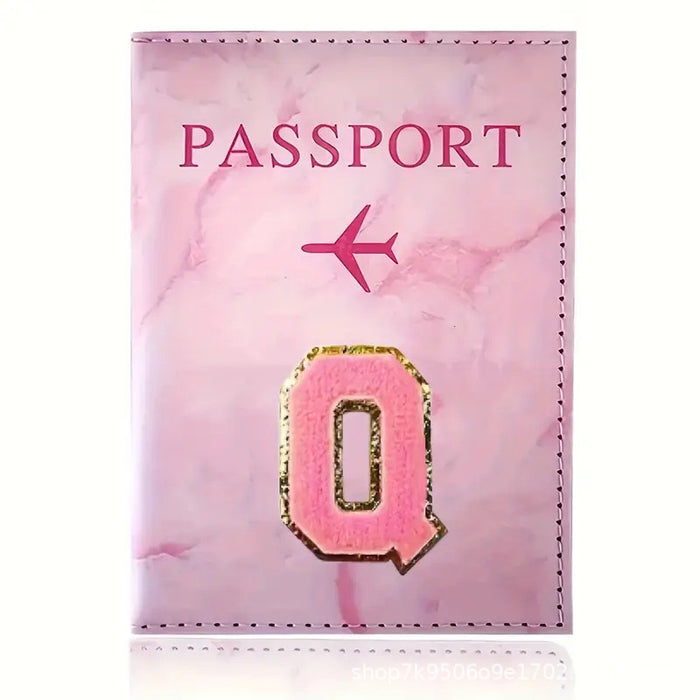 Wholesale Trendy Monogram Passport Cover Initial PU Leather Travel Wallet Unisex Boutique Card Holder