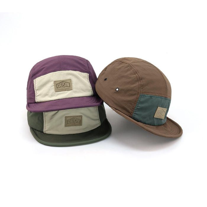 Short Eave Retro Five-piece Hat Color-matching Outdoor Cap Four Seasons Soft-edge Baseball Cap Women's Quick-drying Fabric Hat