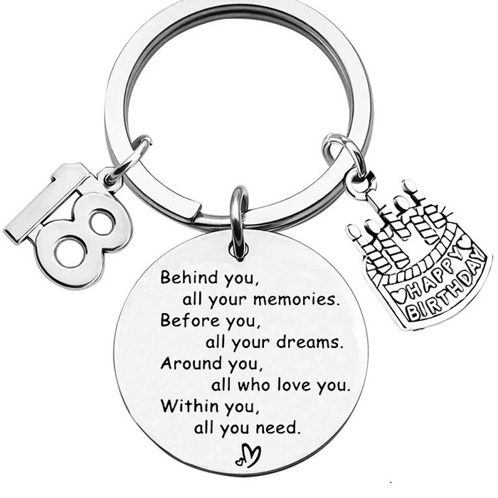 Wholesale Digital Birthday Souvenir Stainless Steel Keychain JDC-KC-SiYi004