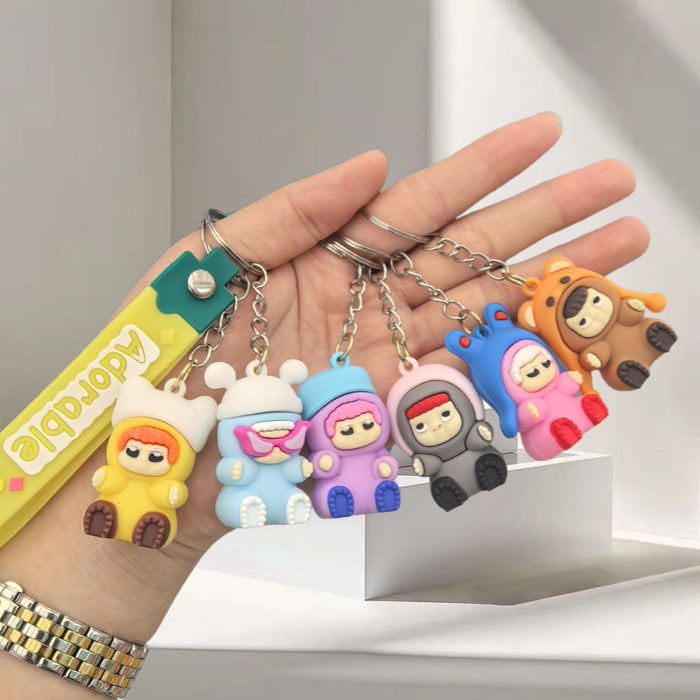 Wholesale Cute Cartoon 3D Keychain Backpack Charm