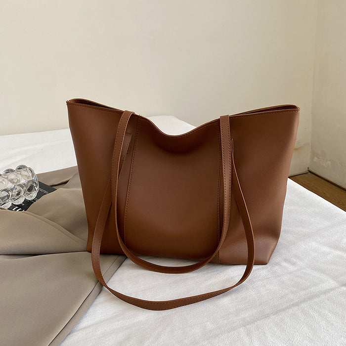 Wholesale Textured underarm bag women' s new simple versatile shoulder bag fashionable large capacity student commuter tote bag