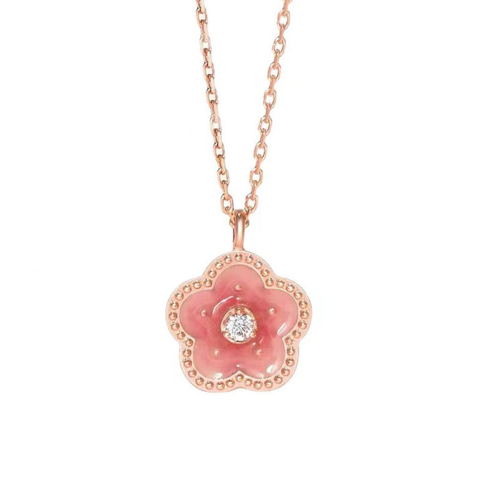 Wholesale Light luxury niche high-end peach blossom necklace