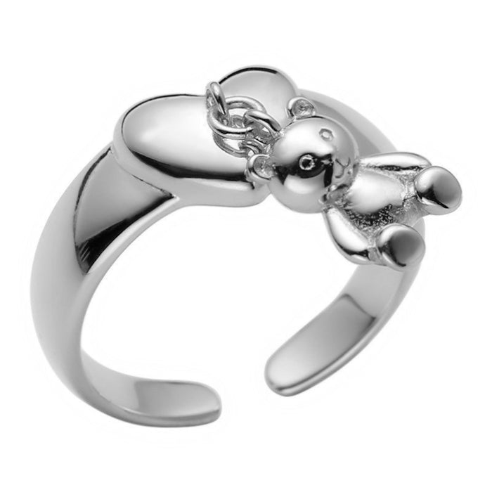 Wholesale Sweet Heart Bear Ring Opening
