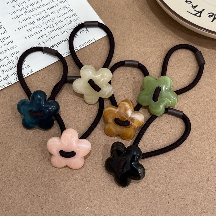 Wholesale Acrylic Flower Hair Rope Fashion Beaded Hair Rope Hair Strap Hair Accessories