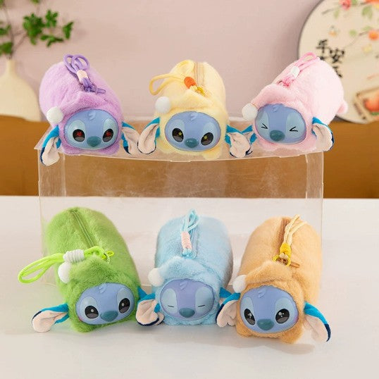 Wholesale Short Plush Cat Head Pencil Case Cartoon Design MOQ≥2