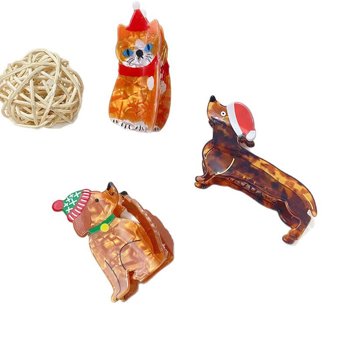 Wholesale Acrylic Dachshund Dog Hair Claw Clip Cartoon Style Women S Hair Accessory Boutique Resale
