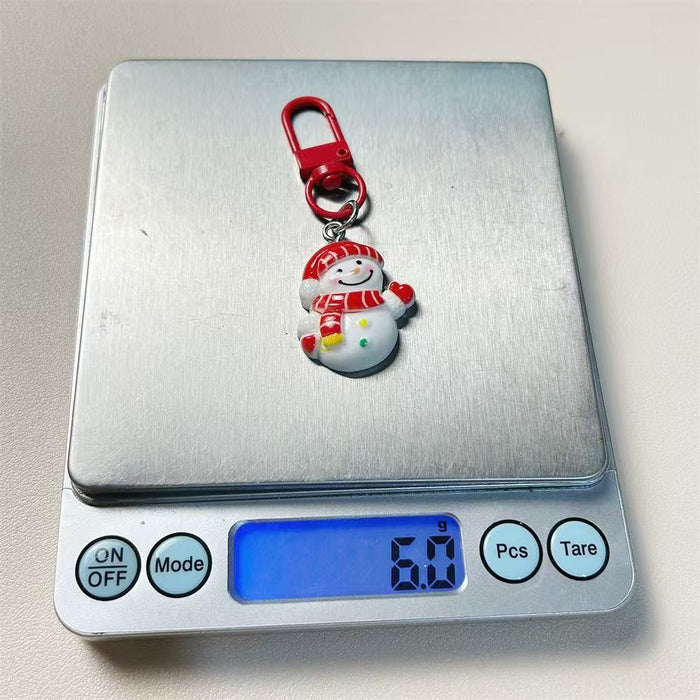 Wholesale Resin Cartoon Christmas Keychain Cute Reindeer Santa Snowman Bag Charm Boutique Gift