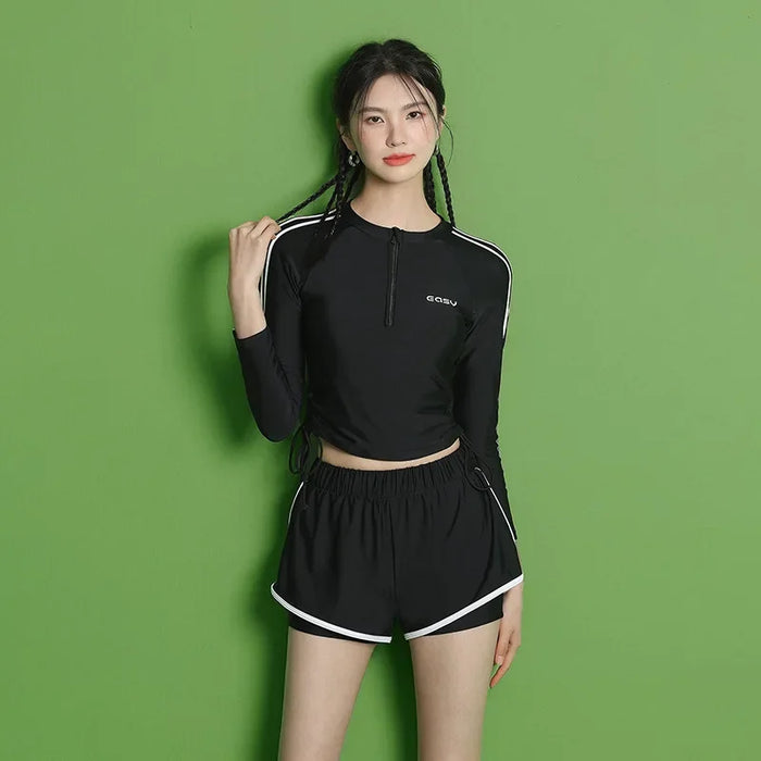 Wholesale Split swimsuit, soaking in hot springs, slimming down, covering the belly, long sleeved swimsuit