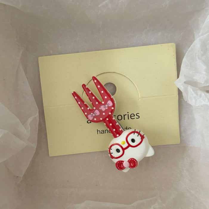 Wholesale Cat glasses fork hairpin cute duckbill hairpin hairpin hair accessories new