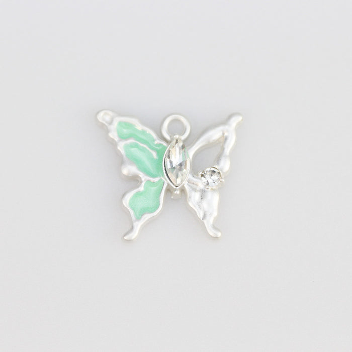 Wholesale Butterfly pendant alloy multi-color oil drop pendant bracelet necklace accessories DIY jewelry accessories