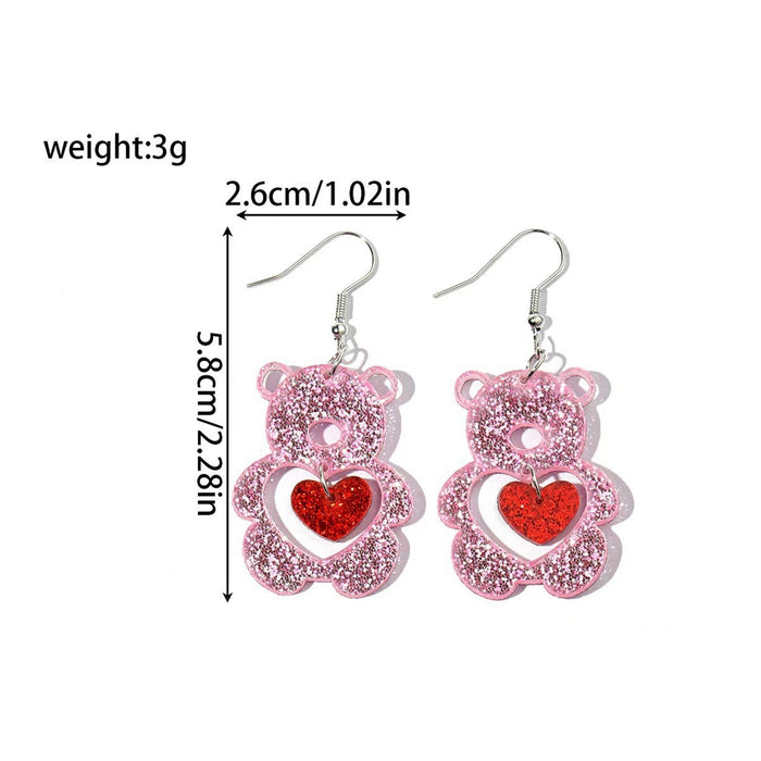 Wholesale Acrylic Heart Envelope 2D Earrings Valentine' s Day Fashion Accessory MOQ≥2