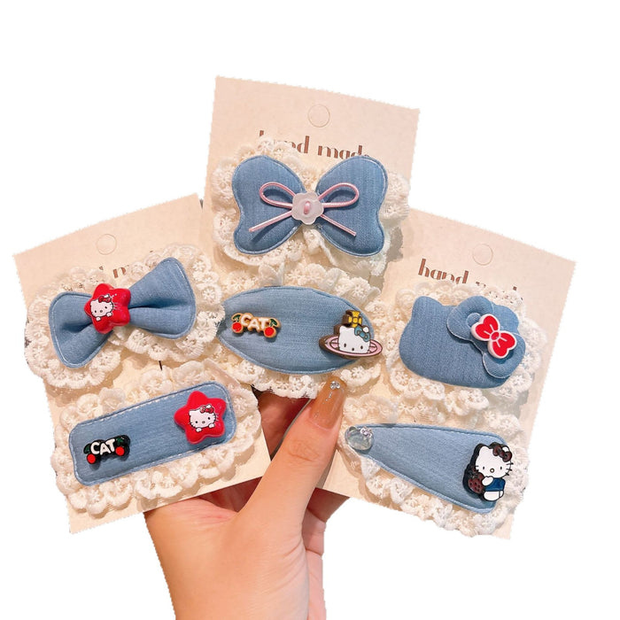 Wholesale Children' s cat denim hair clip