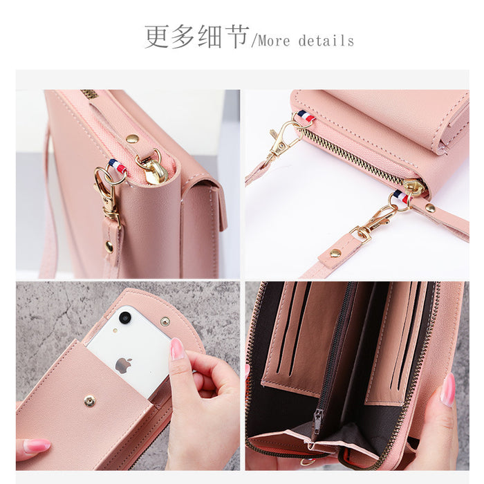 Wholesale Fresh Sweet Printed PU Crossbody Phone Bag Wallet for Women Gift Resale MOQ≥3