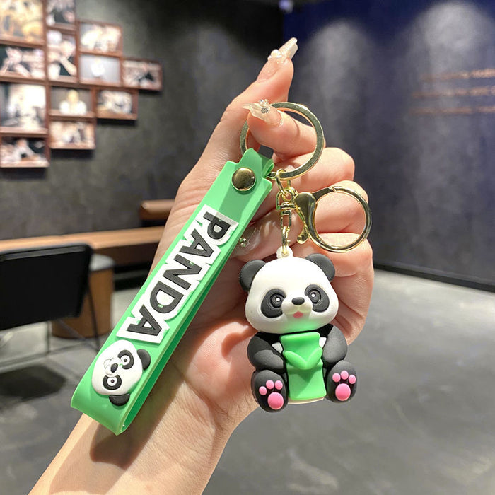 Wholesale Silicone Panda Keychain Decorative Bag Charm