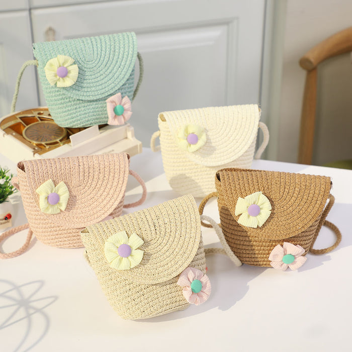 Wholesale New Flip Style Mini Bag Fashionable Children's Woven Bag Cartoon Cute Single Shoulder Crossbody Bag JDC-SD-GJ001