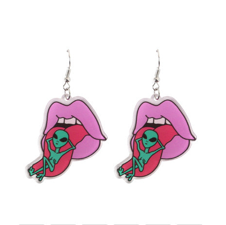 Wholesale Acrylic Alien Earrings JDC-ES-ChouD001