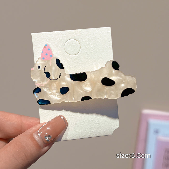 Wholesale Cute cartoon hair clip with broken hair on the side, duckbill clip, hair clip headband