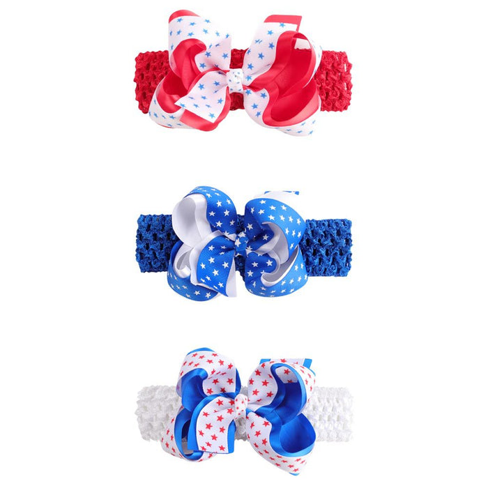 Wholesale 50PCS Children's Bow Independence Day Wide Brim Headband JDC-HD-XiuG003