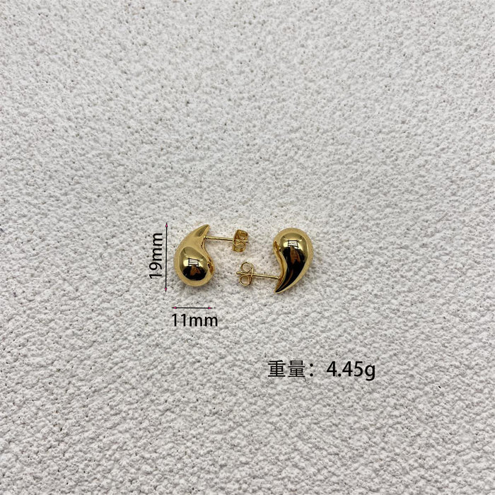 Wholesale Fashionable and high-end gold water droplet hollow earrings sell well, niche design earrings, temperament earrings