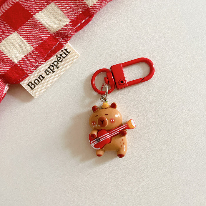 Wholesale Cute keychain pendant cartoon capybara backpack hanging accessory with accessories
