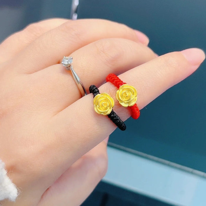 Wholesale Rose ring, adjustable weaving ring, simple temperament, student couple