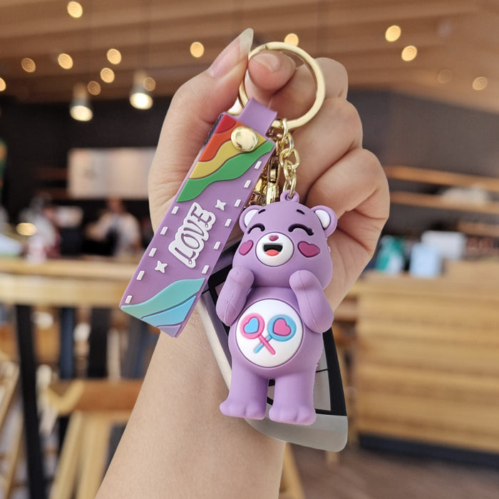 Wholesale Cartoon Teddy Bear Silicone Keychain (F) JDC-KC-ZhuoRan003