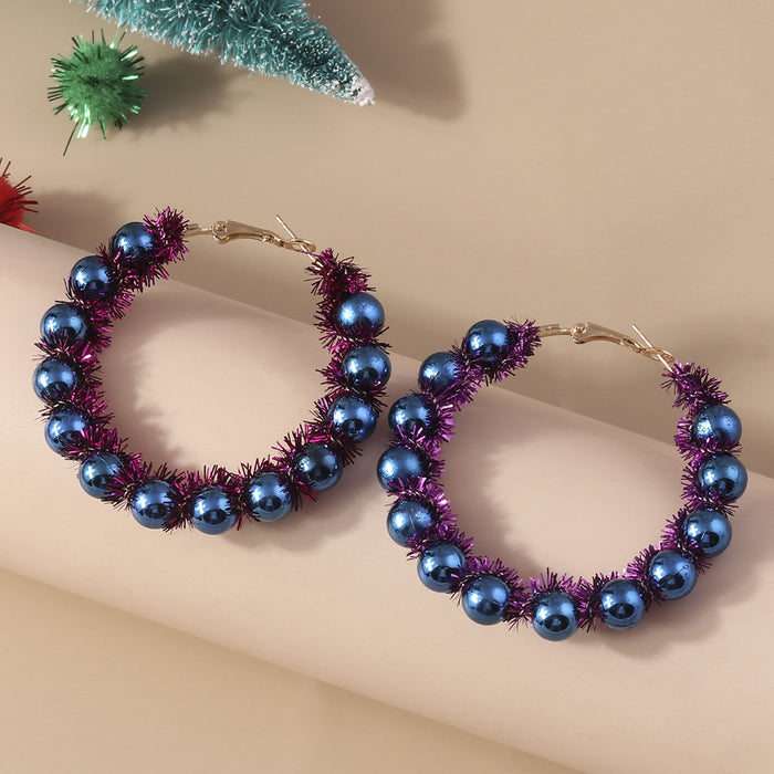 Wholesale Christmas earrings cartoon cute funny elk Christmas tree garland earrings jewelry