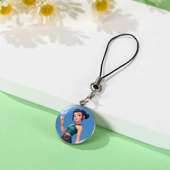 Wholesale K-pop anime crystal phone charm Keychains