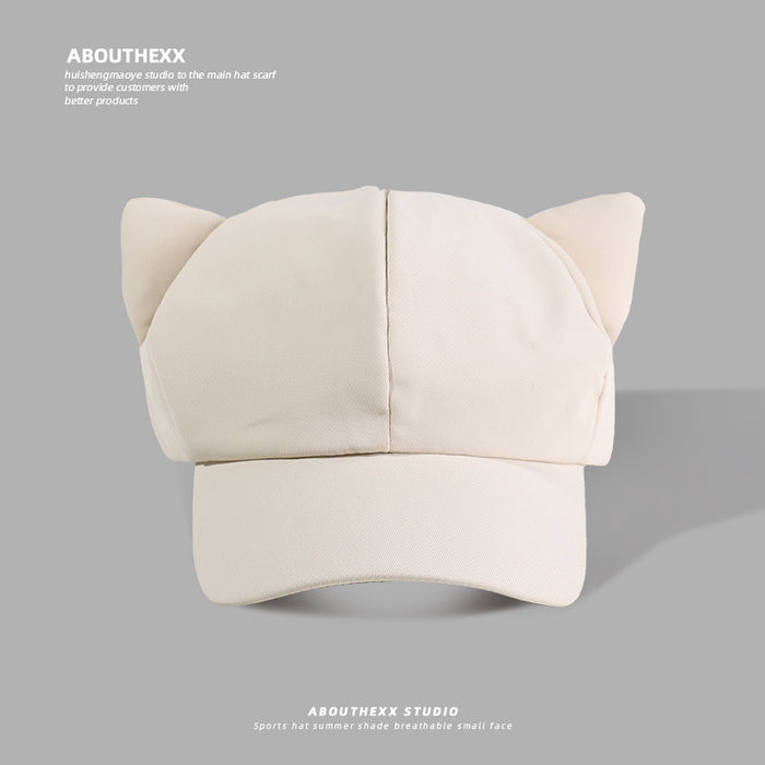 Wholesale Cute Cat's ears (Steamed cat-ear shaped bread) hat women's octagonal hat retro duck tongue beret newspaper children's hat men