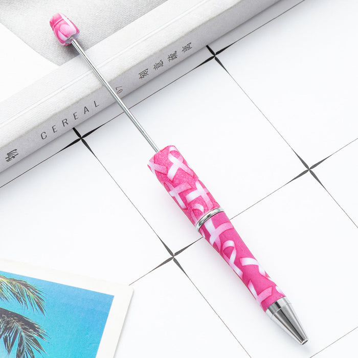 Wholesale DIY Beadable Pens Fan Tape Print Plastic Pen DIY for Beaded JDC-PN-HuaH006