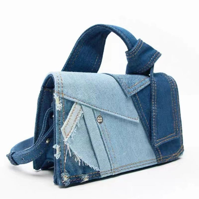 Wholesale Denim Stitching Messenger Bag JDC-SD-HuiHua003