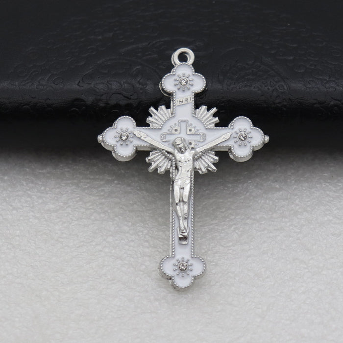 Wholesale Alloy Diamond DIY Cross Pendant Accessories JDC-DIY-ShuangN003