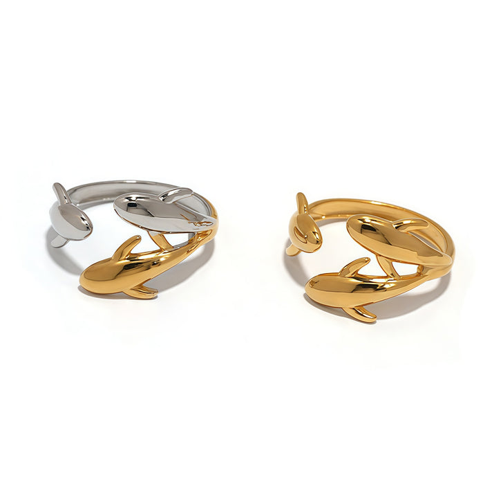 Wholesale Jewelry Stainless Steel Marine Animal Open Ring Summer