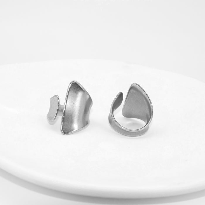 Wholesale Wide face irregular stainless steel ring, ultra wide face simple and fashionable, personalized and open design, titanium steel ring