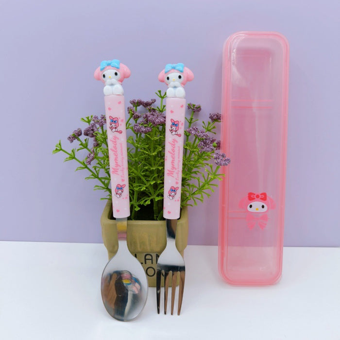 Wholesale Cartoon boxed tableware cute spoon and fork set stainless steel for students